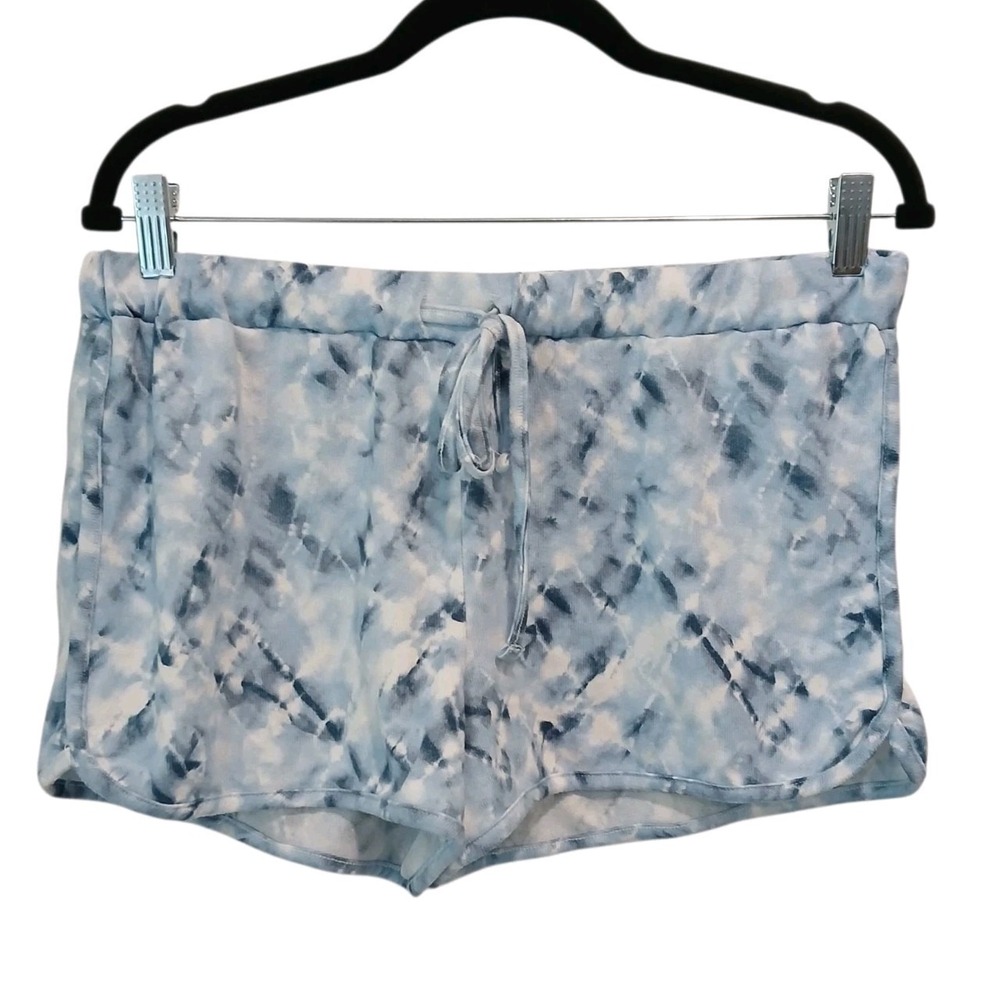 Lucky Brand Blue Tie Dye Pajama Shorts Sleep Lounge Size Medium Soft Cozy Pullon
